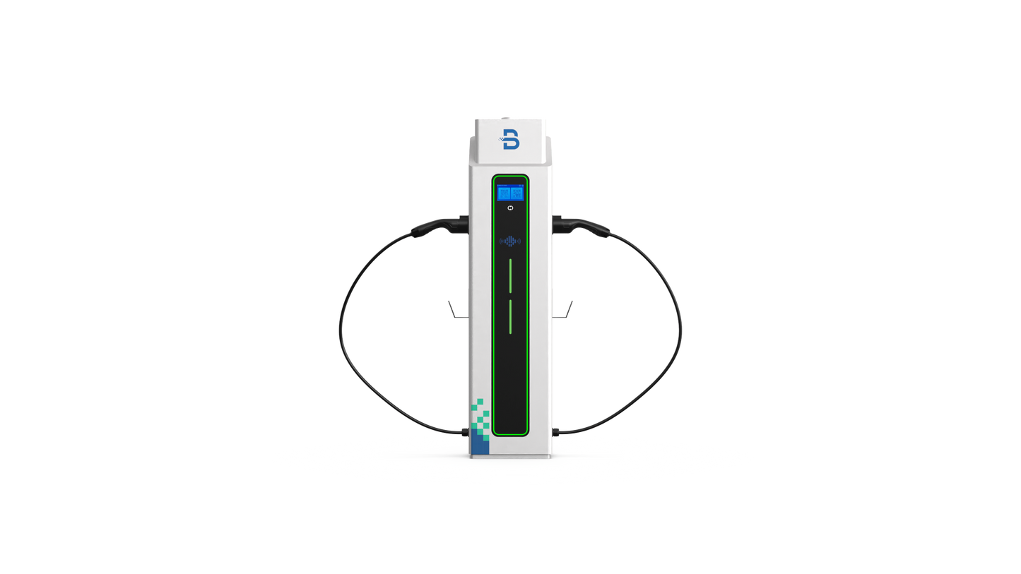 Beny Dual Tethered AC EV Charger (22kW + 22kW) – Model: BCPCV-CT2N-P (Floor-Mounted)
